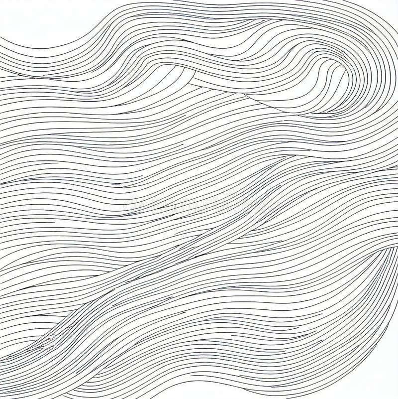 Abstract Waves: A Study in Line and Flow. An abstract artwork featuring flowing, wavy lines creating a dynamic and elegant visual