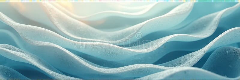 Abstract waves of translucent blue texture with soft light stock illustration