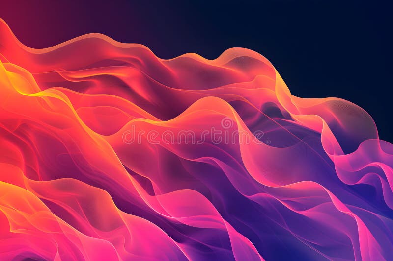 Abstract waves of vibrant colors flowing in a dynamic fluid design ilustração stock