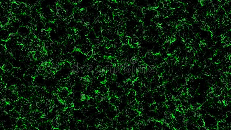 Abstract Waving Particle Technology Background Design. Abstract wave moving dots flow particles, hi-tech and big data royalty free illustration