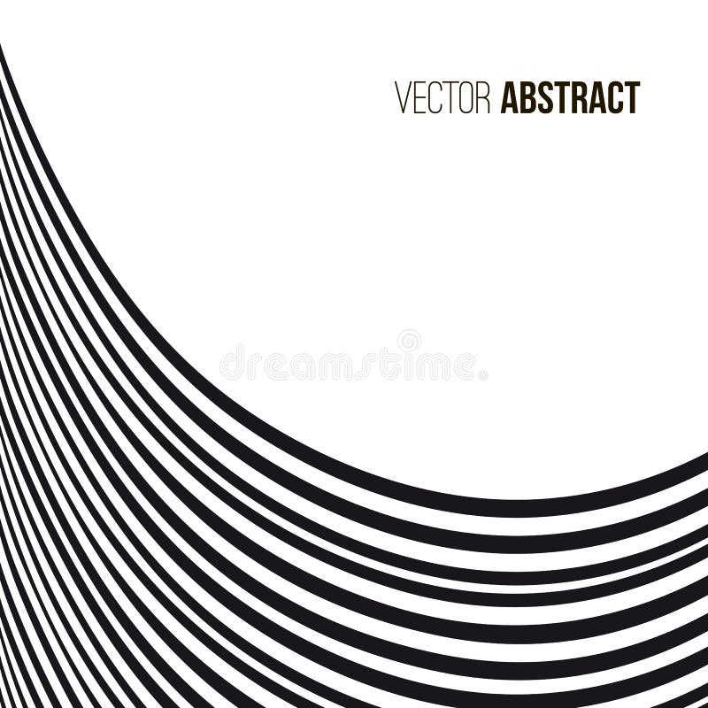 Abstract Wavy Background. Black and White Pattern. Stock Vector