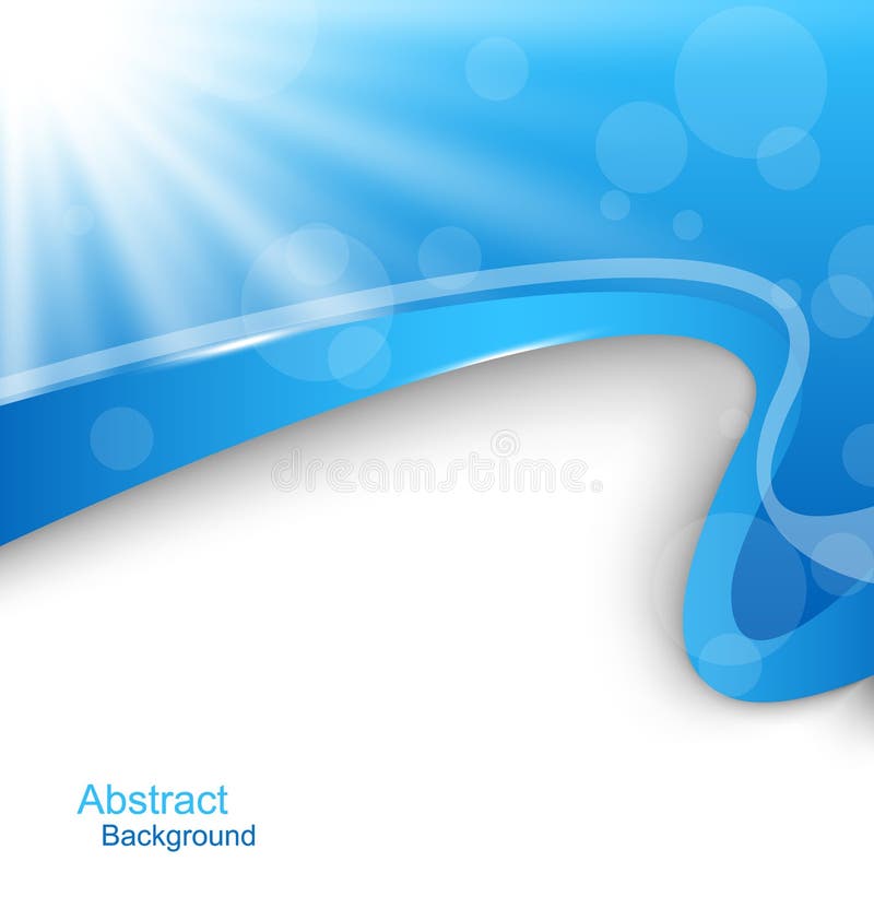 Abstract Wavy Background with Blue Rays