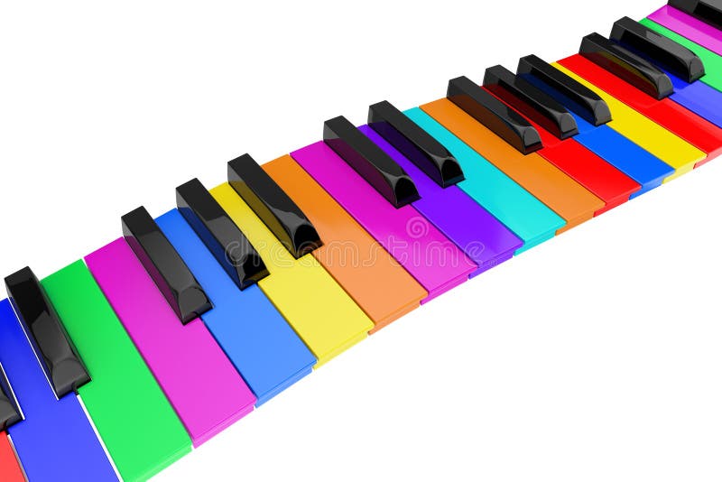 Colorful Piano With Music Notes Isolated Vector Illustration Design