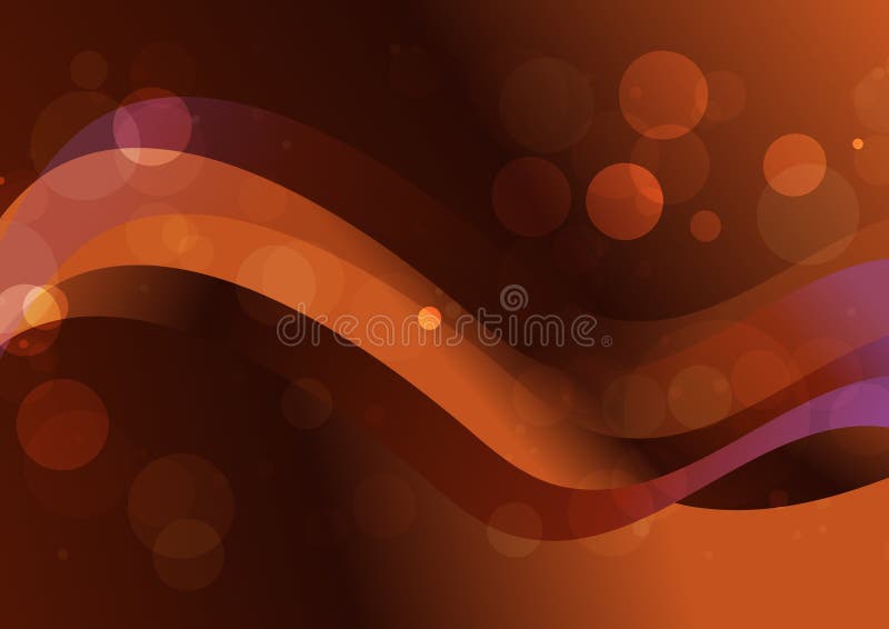 Abstract Wavy Dark Orange Gradient Background Stock Vector