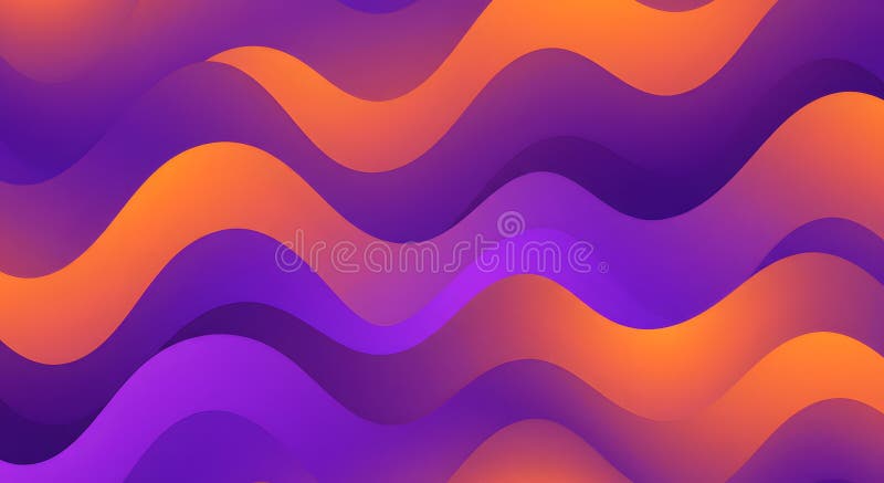 Abstract wavy gradient background in purple and orange royalty free illustration