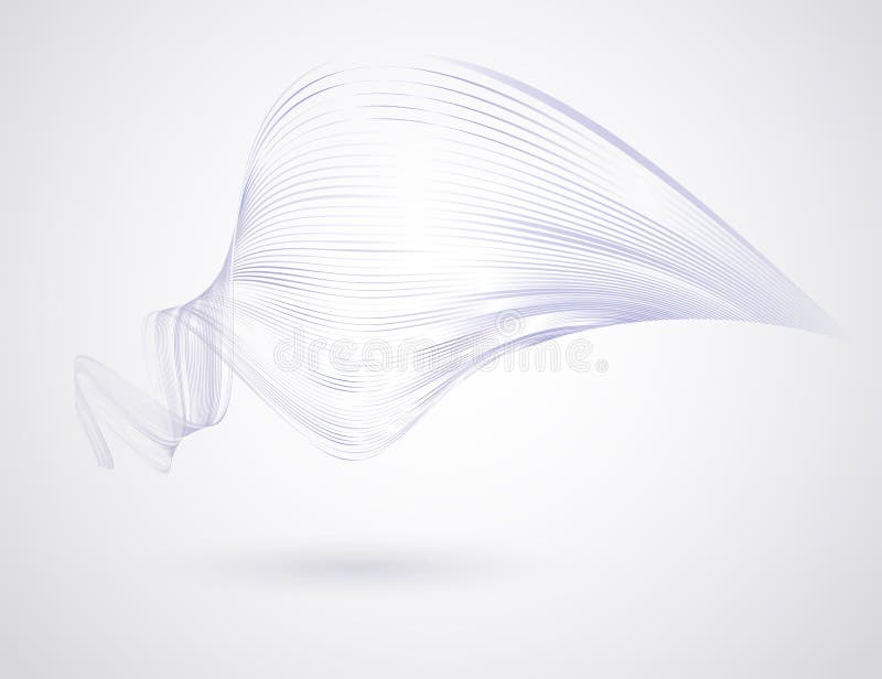 Abstract wavy lines on a light background Futuristic technology illustration design The pattern of the wave line Abstract modern stock illustration