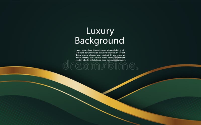 Abstract Wavy Luxury Dark Green and Gold Background. Graphic Design Element  Stock Vector - Illustration of graphic, gold: 186906200