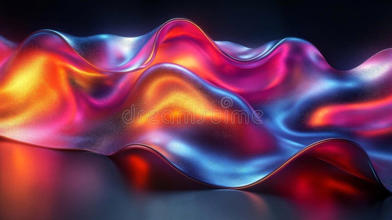 Abstract wavy metallic gradient with vibrant colors. Generative AI royalty free illustration