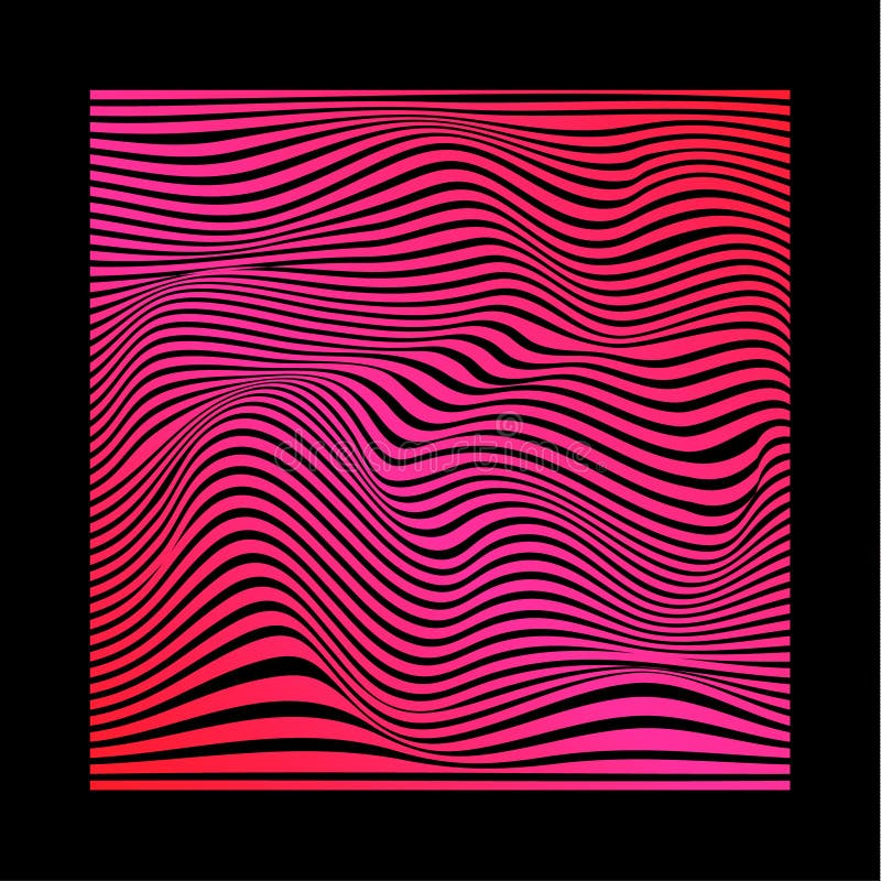 Abstract wavy twisted distorted lines pink gradient colored texture royalty free illustration