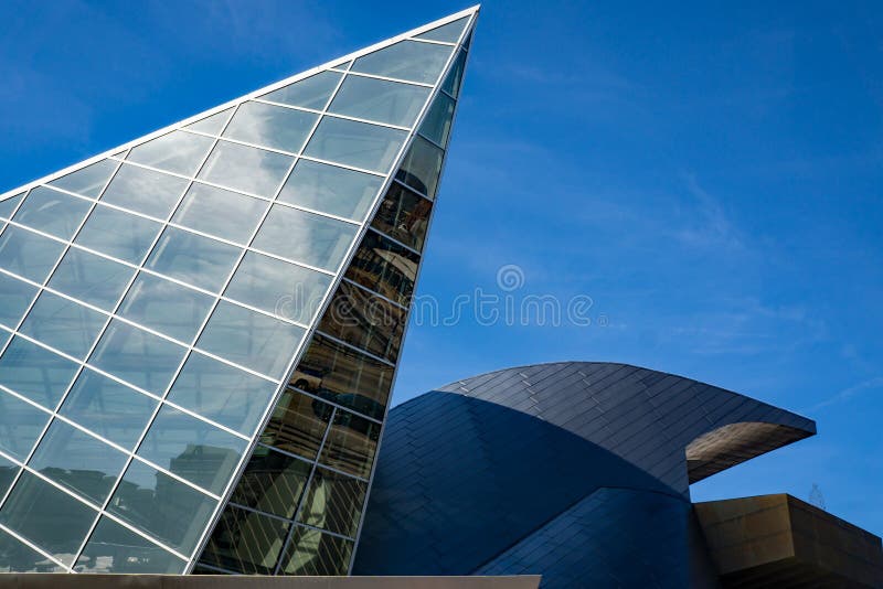 Abstract Weergeven van het Taubman-Museum van Art. stock foto's Abstract Weergeven van het Taubman-Museum van Art. stock foto's