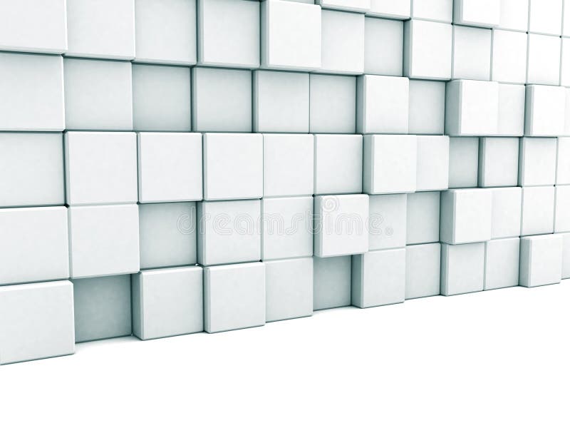 Abstract White Architecture Background. Blocks Wall royalty free illustration