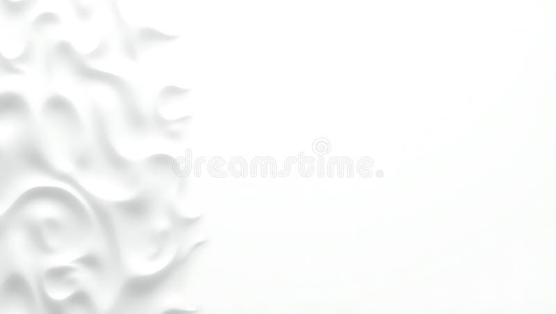 Abstract white background with blurred wavy texture and subtle shadows on the left side of frame stock illustration