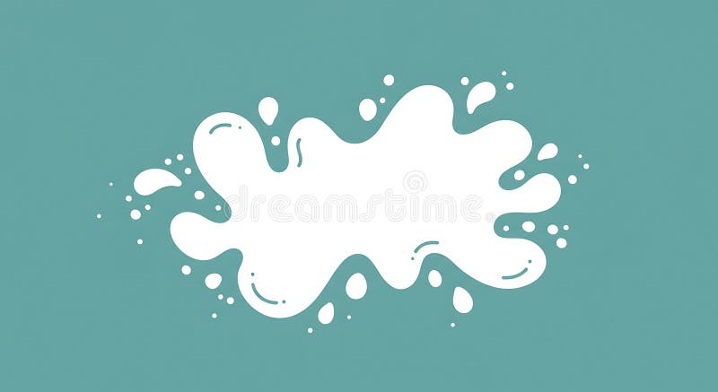 Abstract white blot on a muted teal background with dots - generated using ai royalty free illustration