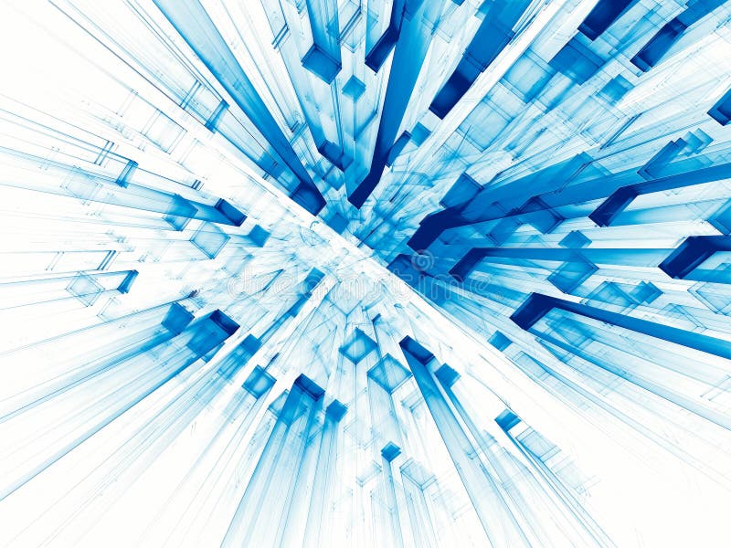 Abstract white and blue background with perspective - digitally vector illustration