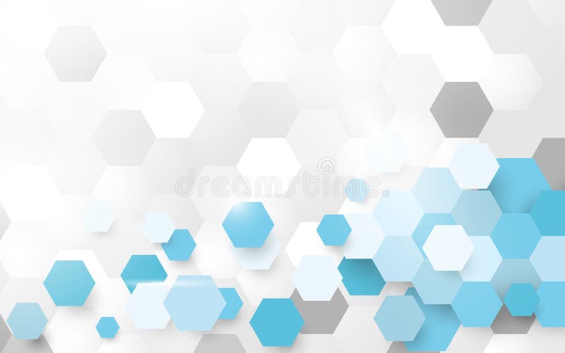 Abstract white and blue pattern hexagon background royalty free illustration