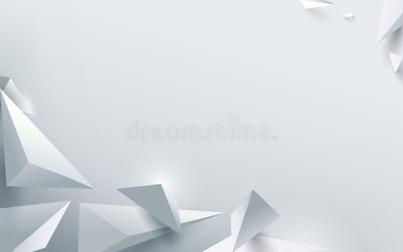 Abstract white 3d polygonal background. Vector illustration. stock illustration