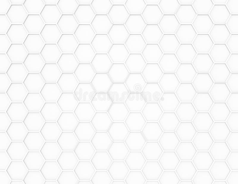 Abstract White 3D Render Hexagonal Geometric Structure Background Stock  Illustration - Illustration of honeycomb, futuristic: 68534520