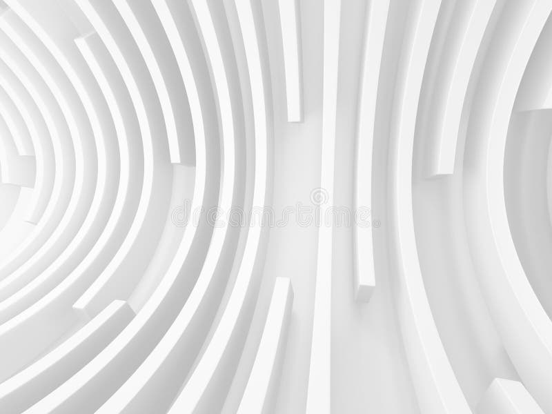 Abstract White Futuristic Tunnel Wall Background stock images