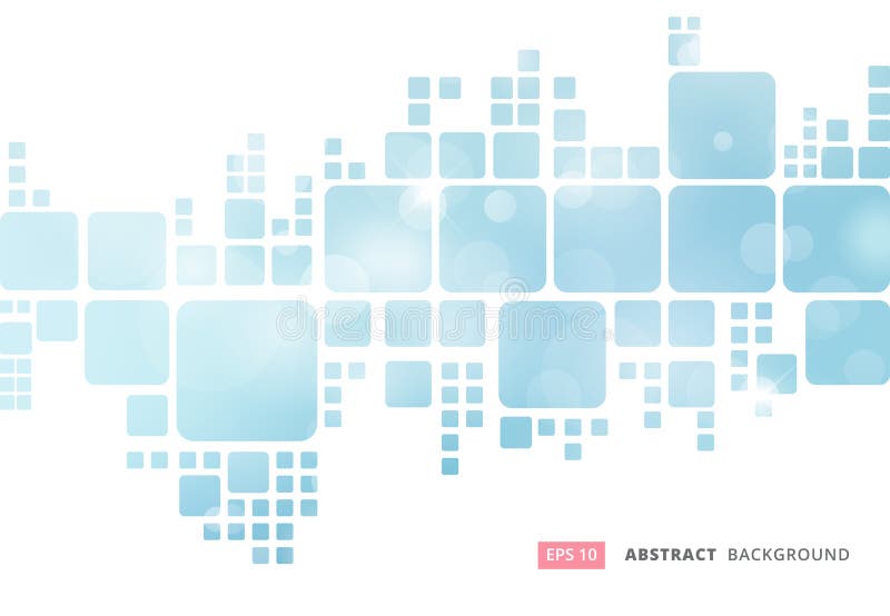 Download Abstract White Geometric Square Border On Blue Blur Bokeh ...