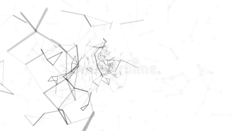 Abstract White Geometrical Background with Moving Black Lines and Dots.  Looping Cg Animation Good for Youtube Intro or Stock Illustration -  Illustration of black, structure: 218430999