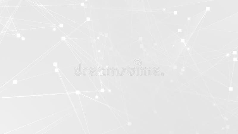 Abstract white gray polygon tech network with connect technology background. stock illustration