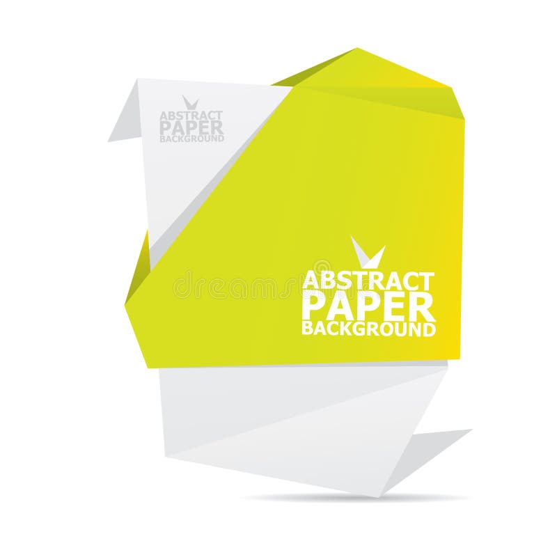 Abstract White and Green Paper Origami Background. Stock Vector