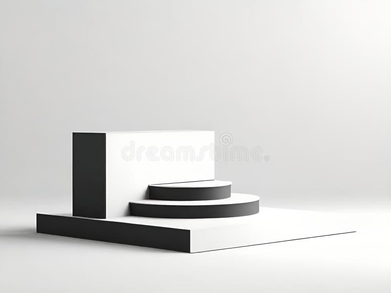 Abstract white podium minimal geometric background royalty free illustration