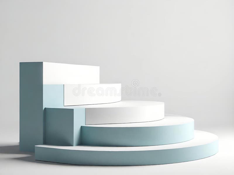 Abstract white podium minimal geometric background royalty free illustration