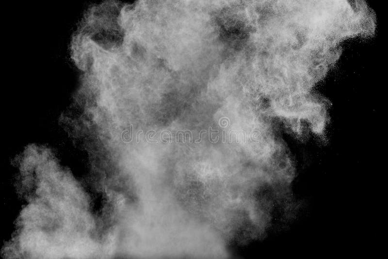 Abstract white powder explosion. royalty free stock image