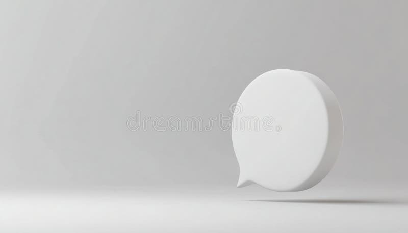 Abstract White Speech Bubble For Digital Communication And Chat On Social Networks With 3d Rendering And Copy Space stock illustration