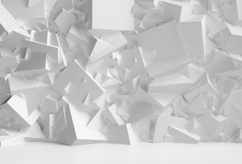 Abstract White Wall with Cubes Stock Illustration Illustration of