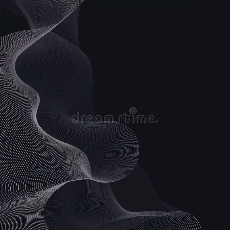 Abstract White Wave on Dark Background vector illustration
