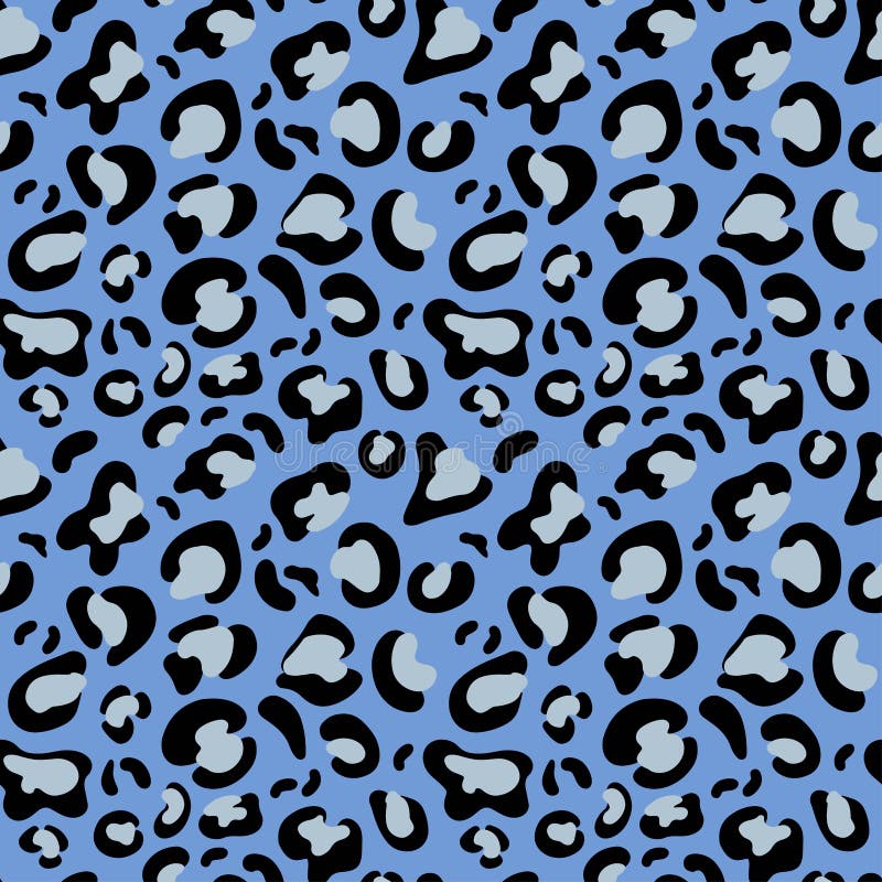 Abstract Wild Animal Skin Leopard Seamless Pattern Design on Blue  Background. Jaguar, Leopard, Cheetah, Panther Fur, Camouflage Stock Vector  - Illustration of design, animal: 201814606