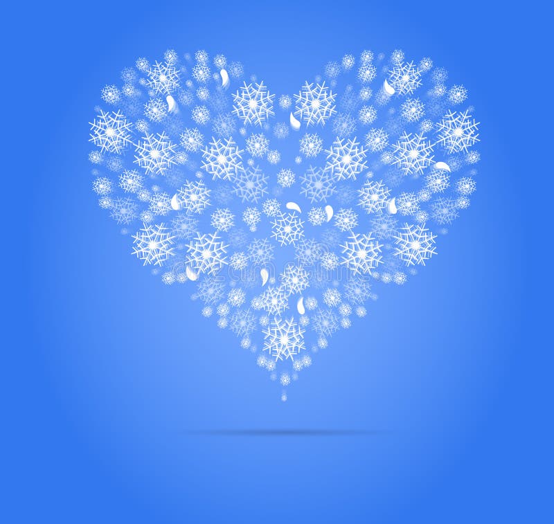 Abstract winter heart for christmas and new year