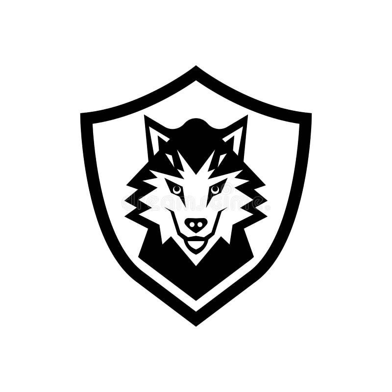 Abstract Wolf Shield Icon Logo Stock Vector - Illustration of black