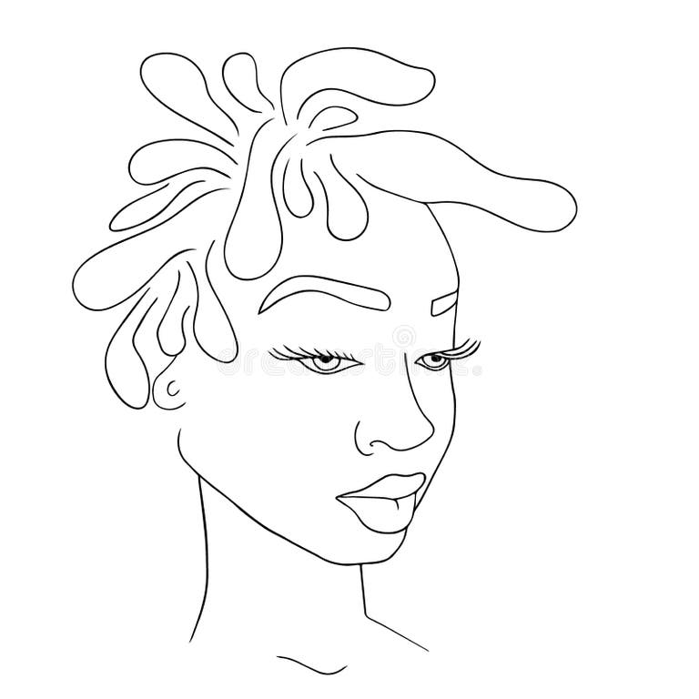 Woman Face Line Art Stock Illustrations – 68,753 Woman Face Line Art ...