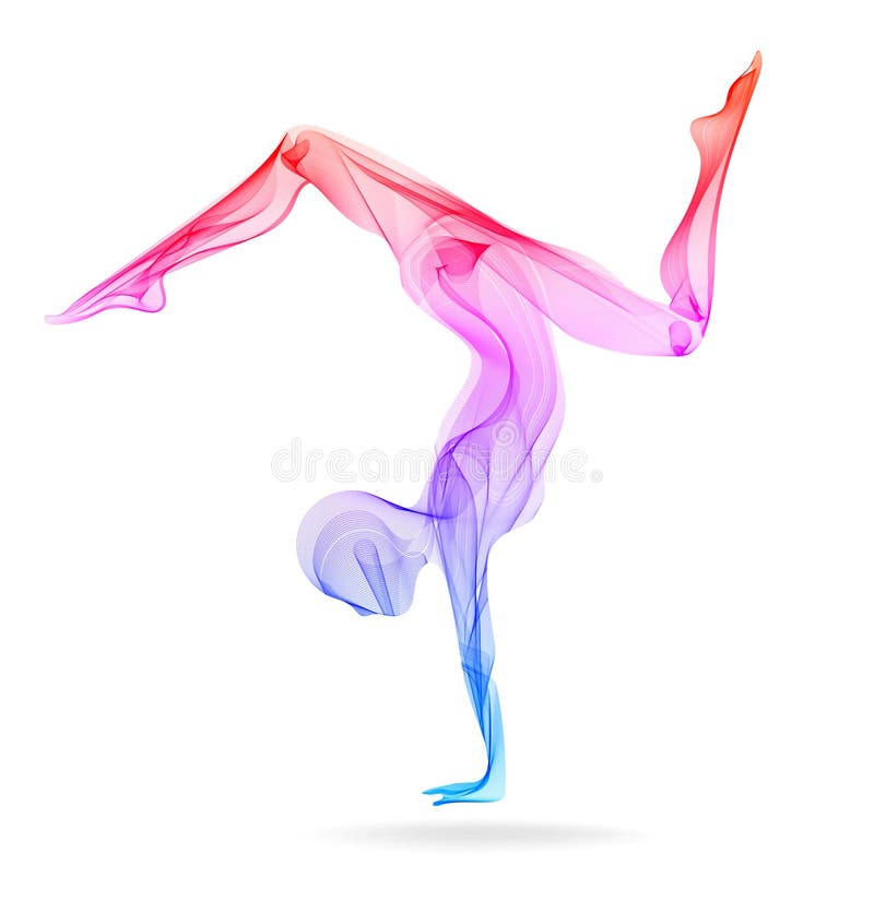 Abstract woman`s silhouette, yoga pose, asana