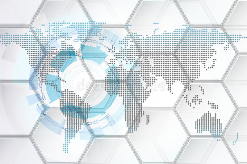 World cyber security concept background. stock illustration