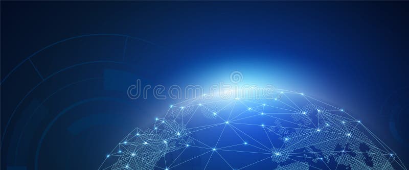 Abstract of world network, internet and global connection concept, vector art and illustration. vector illustration