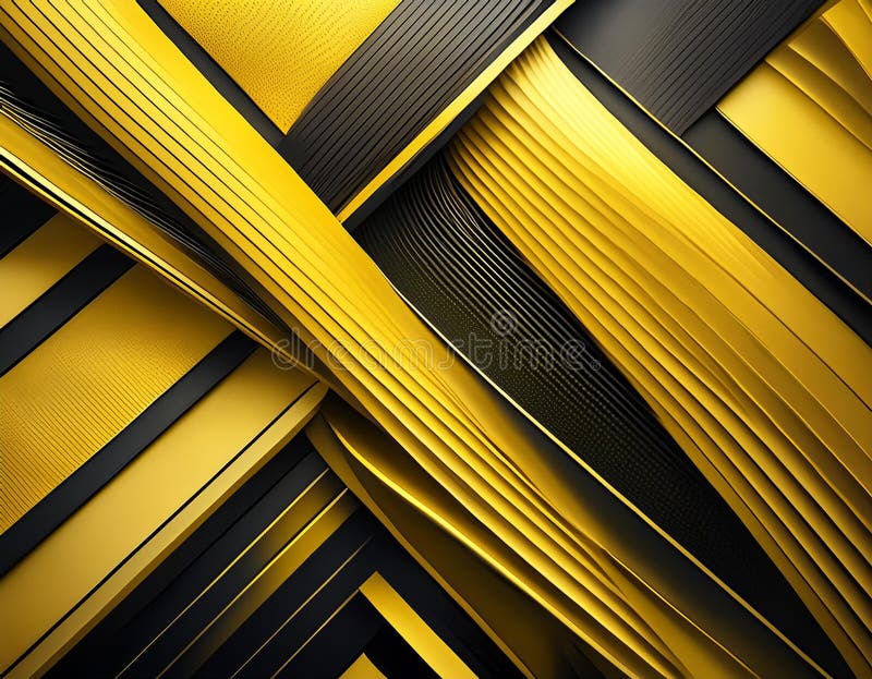 Abstract yellow and black geometric background with dynamic lines.