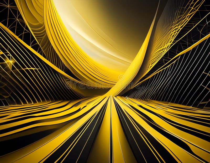 Abstract yellow and black geometric background with dynamic lines.