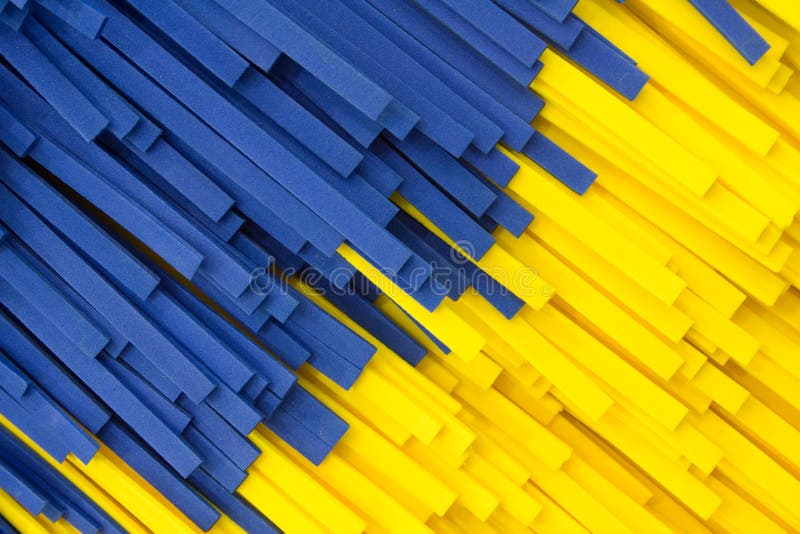 Abstract yellow and blue strip facture