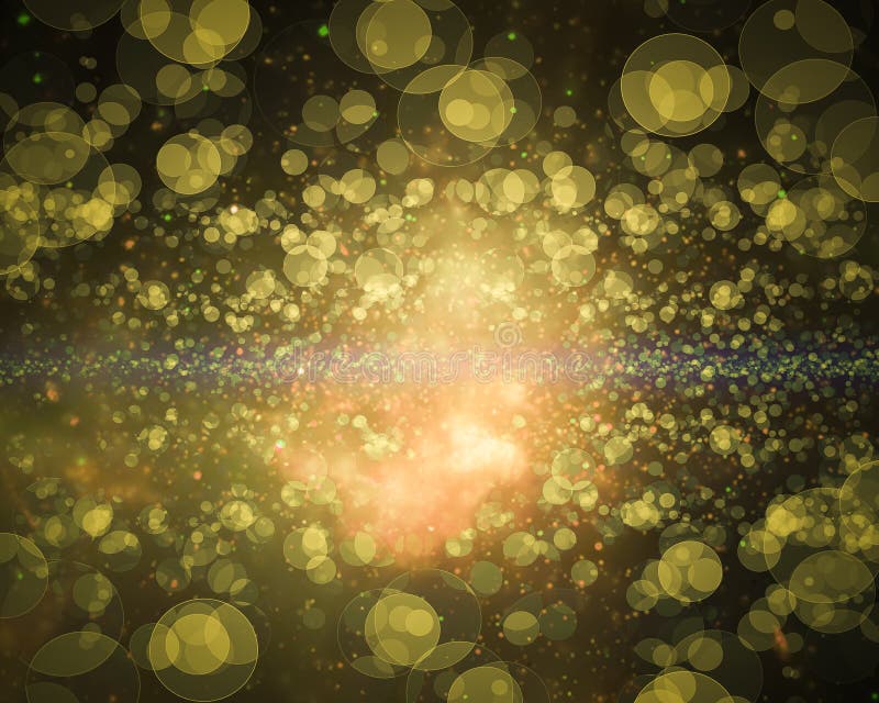 Abstract Yellow Galaxy Bokeh Wallpaper Stock Illustration
