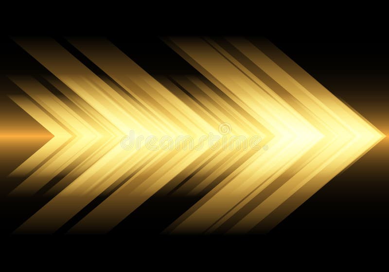 Abstract yellow light arrow speed on black design modern futuristic technology background vector