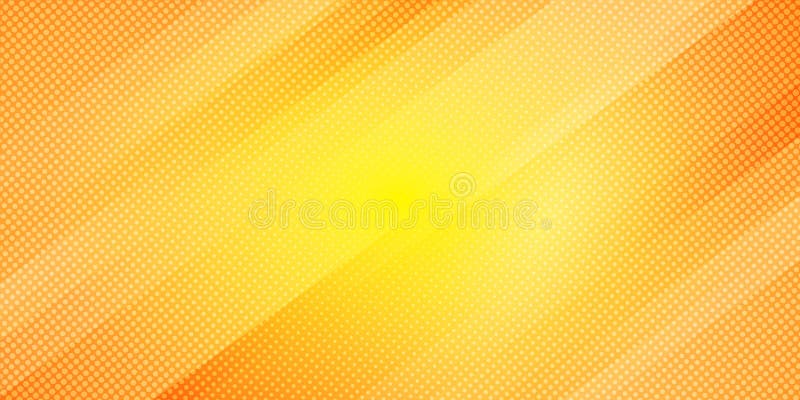 Abstract yellow and orange gradient color oblique lines stripes background and dots texture halftone style. Geometric minimal vector illustration