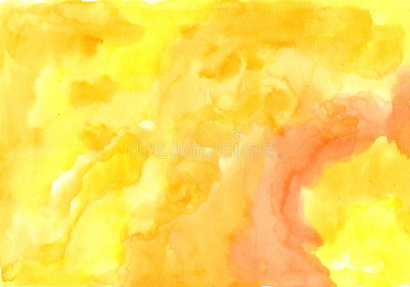 Abstract Yellow and Orange Watercolor Background Stock Illustration