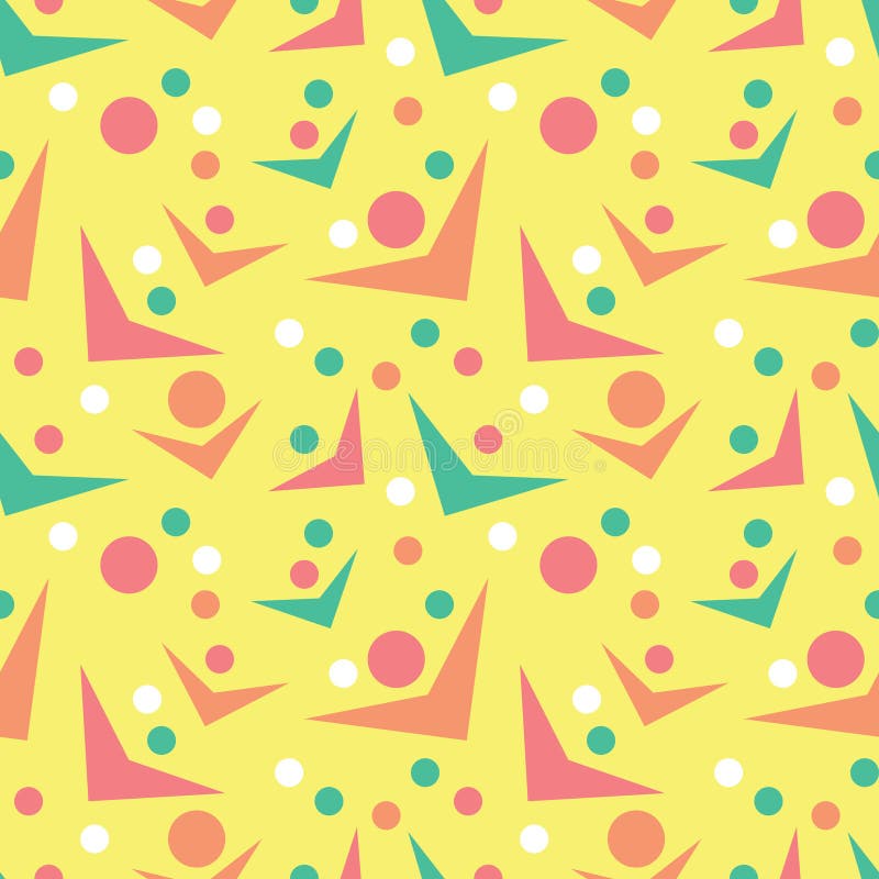 Abstract yellow pattern with circles and checkmarks vector illustration