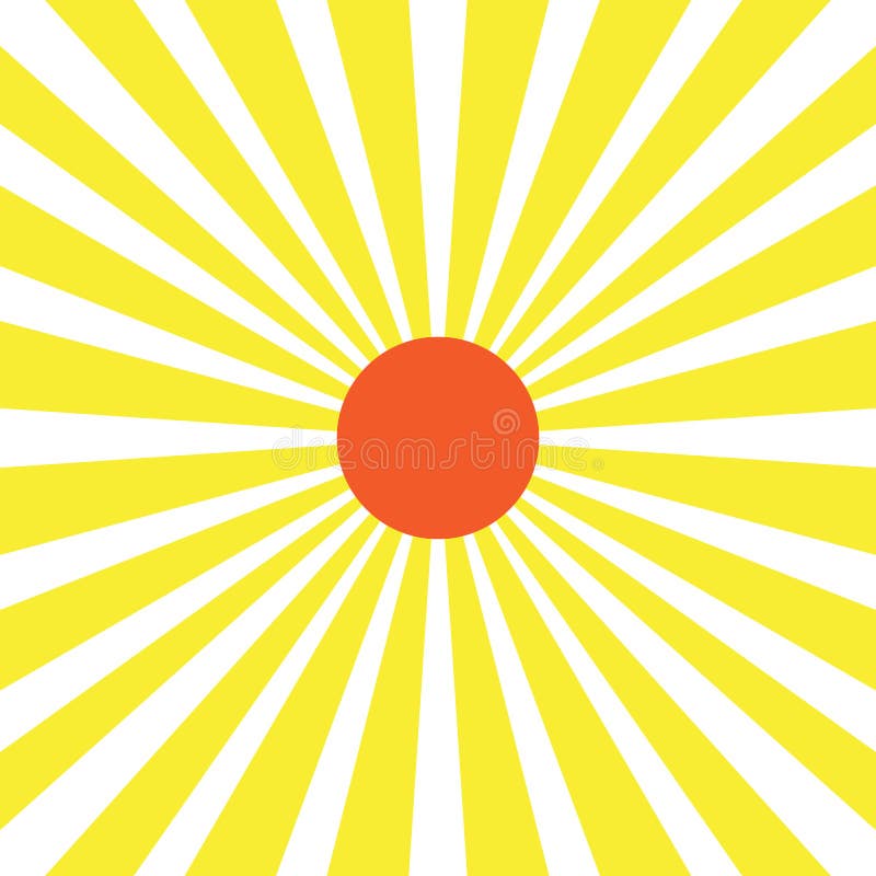 Abstract yellow stripe ray with red sun background