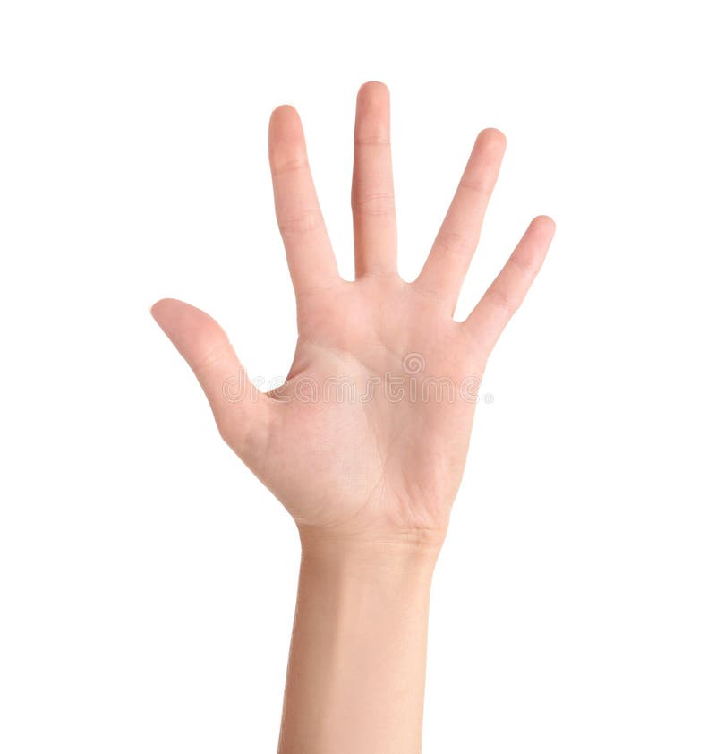 Woman Left Hand Showing Five Fingers Stock Photos - Free & Royalty-Free  Stock Photos from Dreamstime