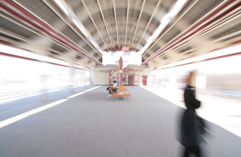 Abstract zoom blur Train station